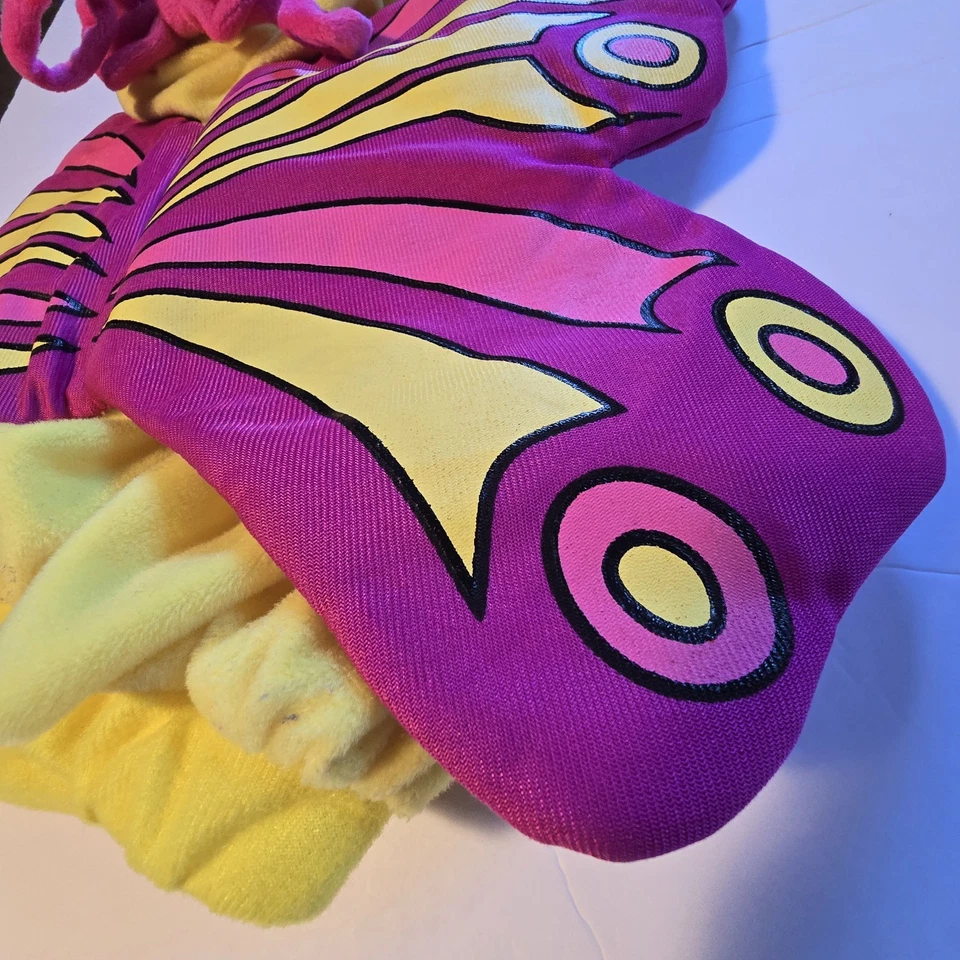 Chrisha Plush Butterfly Costume 18-36 months Halloween Bug Padded Yellow Pink - Image 2 of 4