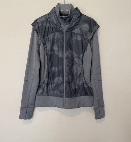 Chaqueta Lululemon para mujer 10 gris negra en fundente cremallera completa con capucha atlética correr - Imagen 10 de 20