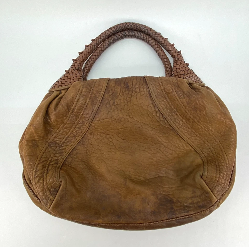 Fendi Spy Bag Handbag Braided Handle ~ Zucci Pattern Interior ~ Brown ~ Used - Image 3 of 4