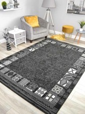 Black Grey Rugs Dark Small Extra Large Big Huge Size Floor Carpet Rug Mat Cheap