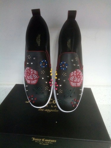Juicy Couture Women Trainers black Size 6 Uk Brand New studded in multicolored. - Picture 5 of 8