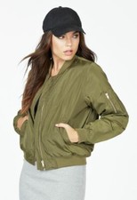 Just Fab Nylon Bomber Jacket Uk 14 Xl Rrp £64 Ln012 Qq 12