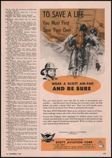 1957 Scott Aviation Lancaster New York Scottoramic Air-Pak Mask Vintage Print Ad