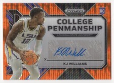 2023 Prizm Draft Picks KJ WILLIAMS #CP-KJW Orange Prizm Auto Penmanship /49