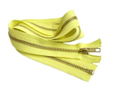 28 Inch Metal Zipper YKK #5 Golden Brass Medium Weight Separating Made in USA