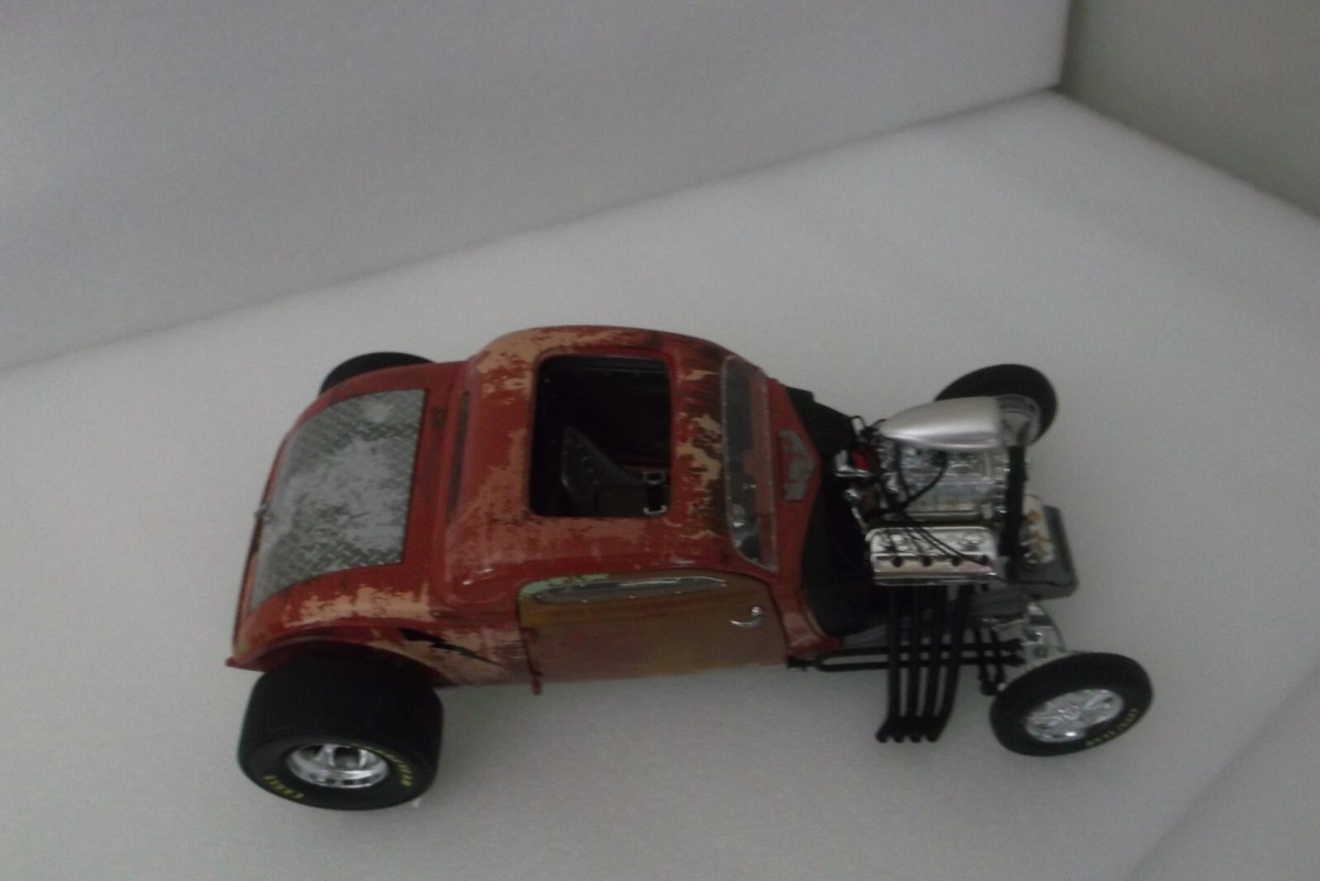 1934 BLOWN ALTERED COUPE RUSTED STEEL 1:18 VINTAGE STREET