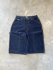 Vintage Y2K 90s Southpole Dark Wash Double Knee Baggy Shorts