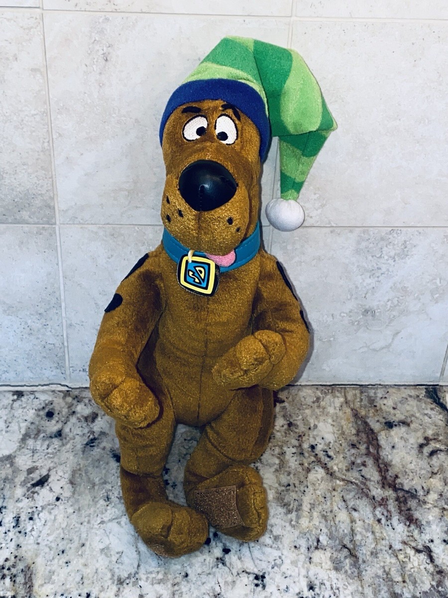 1999 Applause Scooby Doo 12” Plush Soft Toy Green Hat & Bendable