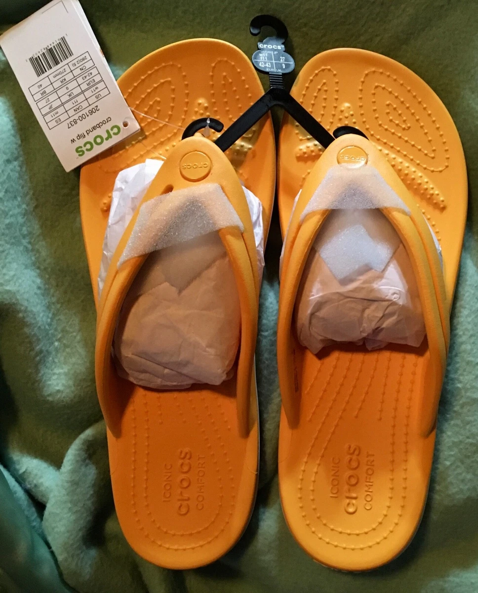 Crocs Crocband Orange Sorbet Flip Flops Womens size 11 eBay