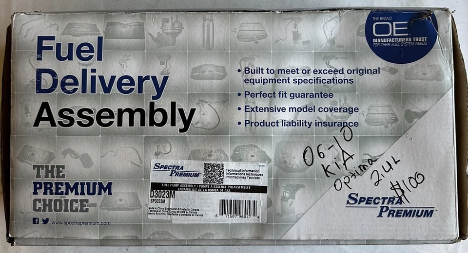 Spectra Premium Industries SP3023M 燃油泵模块 适用于 06-10 起亚 Optima 2.4L — 第 2/3 张图片