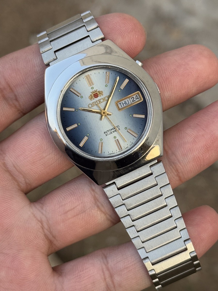 レア ORIENT オリエント 21JEWELS G429-30551 CA Vintage Orient Automatic Watch Men's Crystal Japan 21 Jewels