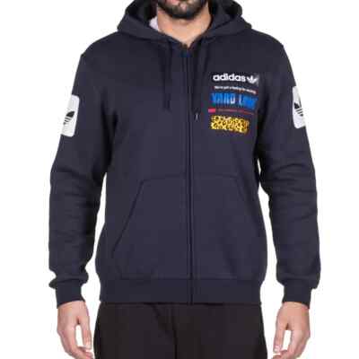 adidas Originals Street Graphic Mens Hoodie Collegiate Blue Size. UK. S