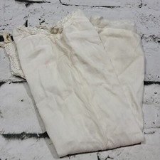 Vintage Antique Baby Gown Off-White Nightie Lace Trim Short Sleeve Approx 0-3Mos