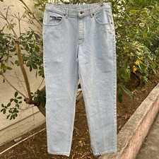 Vintage 1990s Lee USA Light Wash Tapered Jeans 34x33 High Rise Men  s