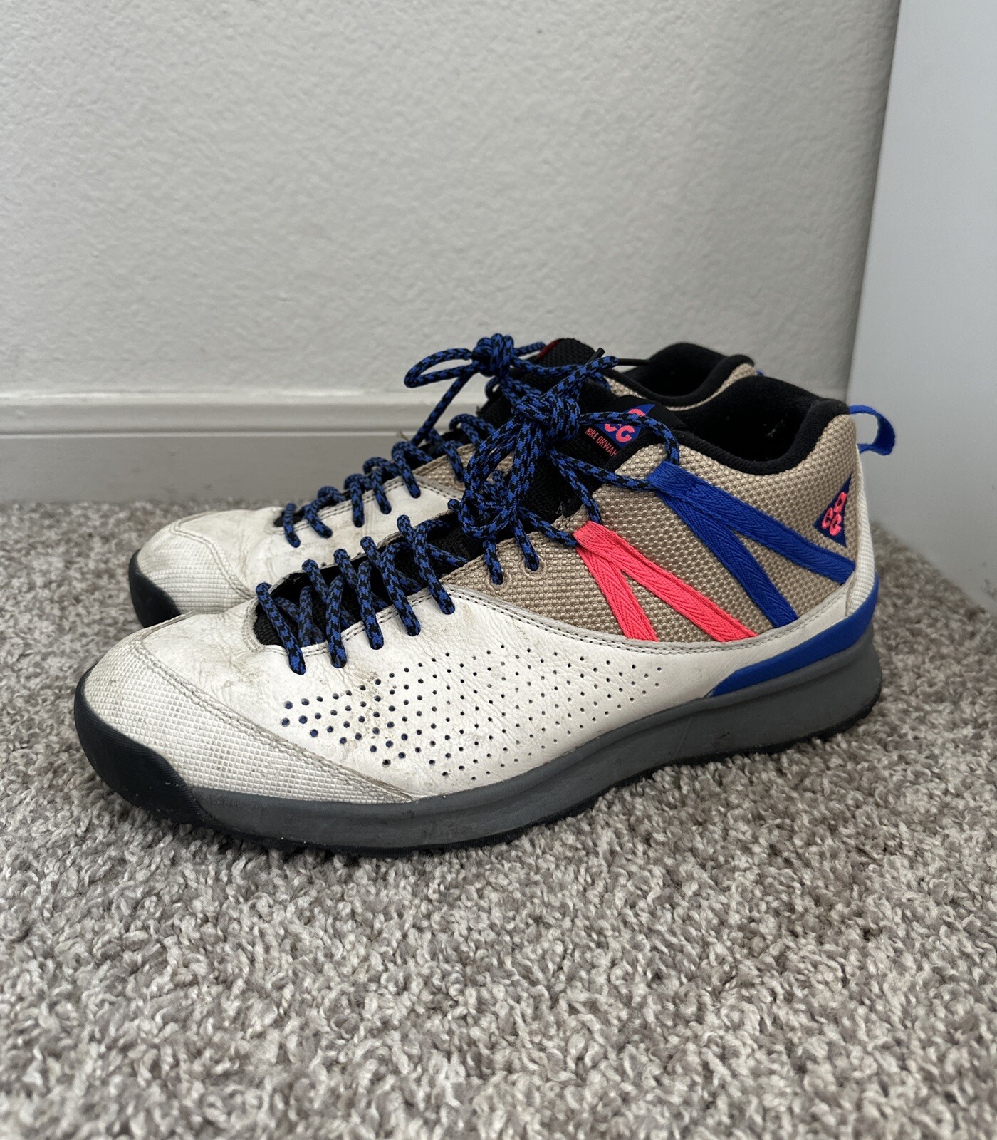 Nike Okwahn 2 II ACG Sail Racer Blue Pink 2018 Mens Size 11 Shoes #525367-100