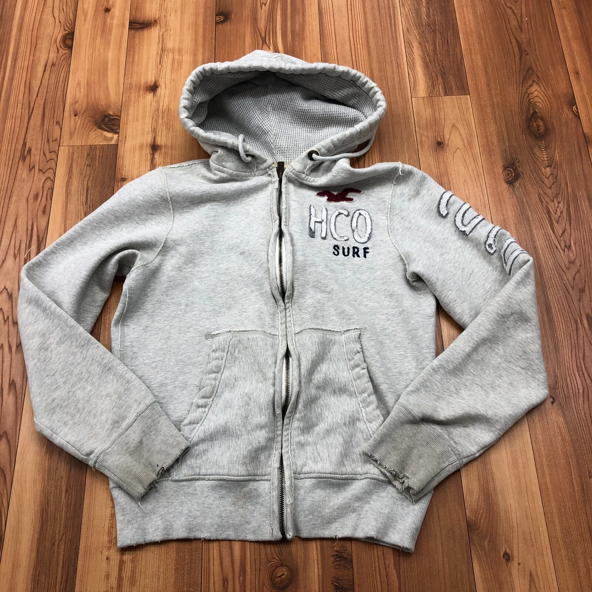 Vintage Hollister California Gray Full Zip HCO Surf Hoodie Jacket