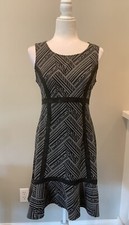 Tabitha For Anthropologie Knit Sleeveless Black & Grey Dress 8
