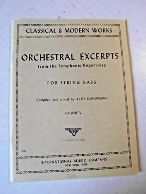 Noten orchestral excerpts for string bass Vol V Zimmermann symphonic repertoir