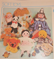 VTG 75 CREATIVE PATTERNS BOOK SOFT TOYS Stuffed Animals Dolls Puppets Pillow