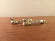 VINTAGE ANTIQUE SILVER-PLATED ART DECO BIRD KNIFE RESTS X2