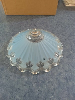 Vintage Frost Blue Ceiling Light Fixture Cover 3 Hole | eBay