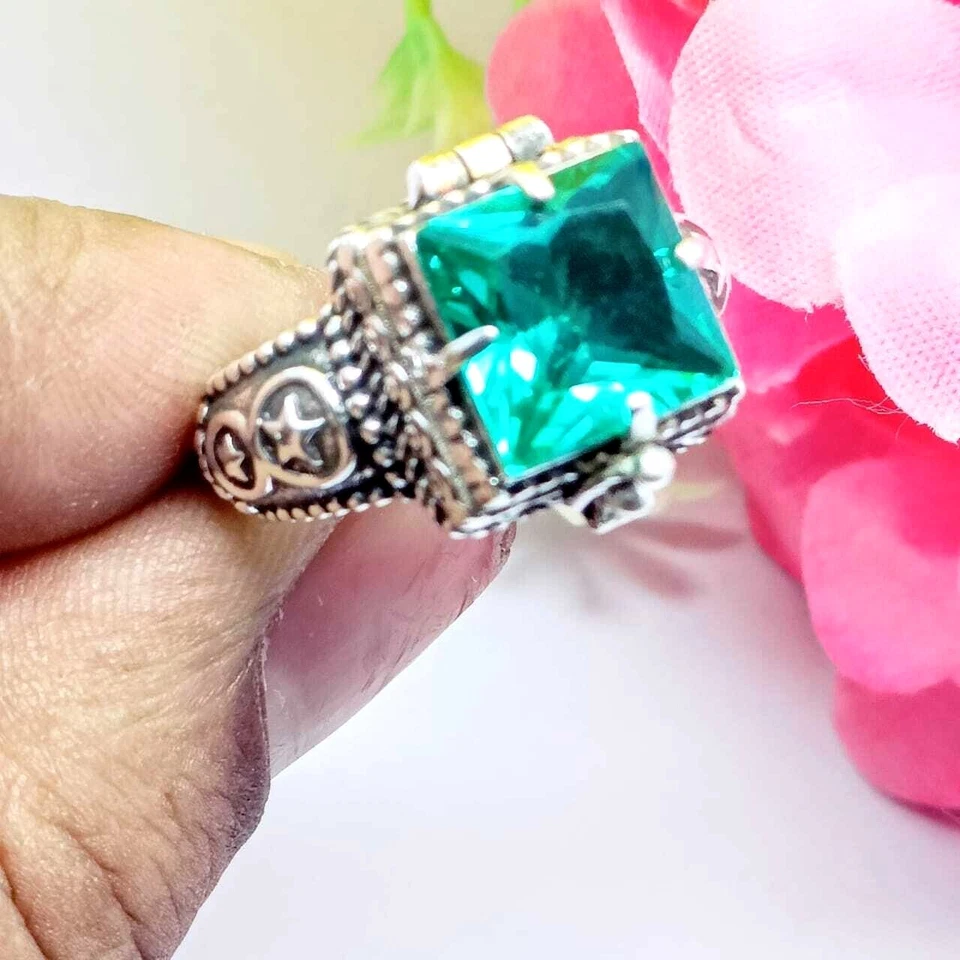 Tourmaline Gemstone Handmade New Poison Ring, 925 Sterling Silver Poison Ring. - Image 2 of 4