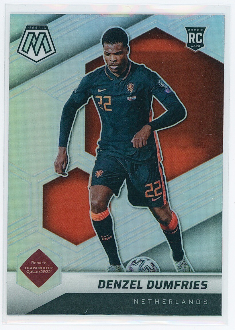 Denzel Dumfries #171 Silver Mosaic Road to World Cup 2021-22 Netherlands RC