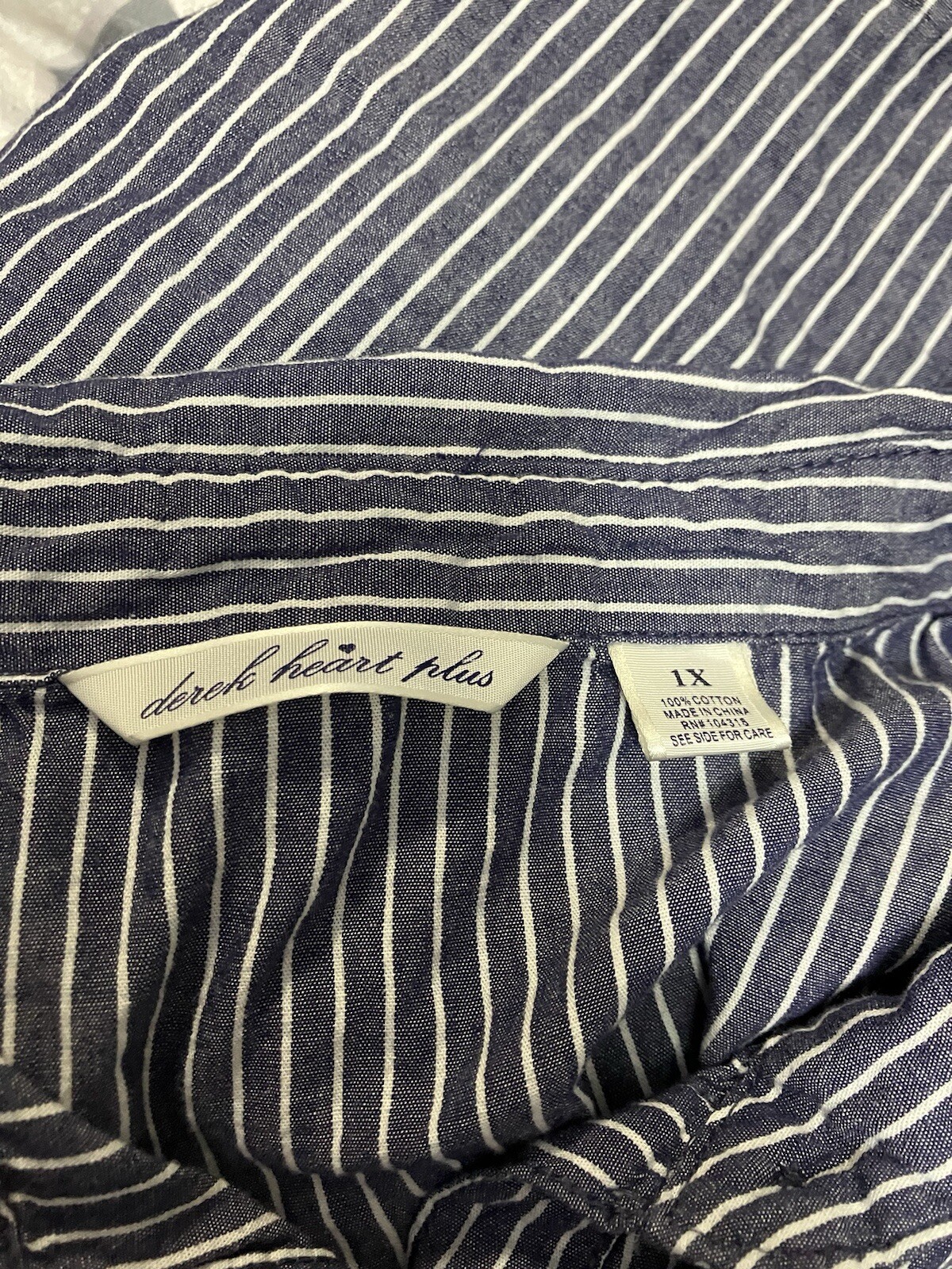 Blue Striped Button Down Derek Heart Plus Blouse … - image 7