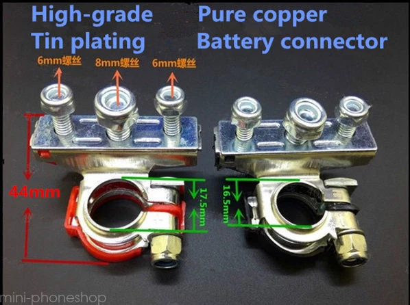 Terminais de bateria de lazer conectores braçadeiras carro van caravana motorhome vermelho preto 2x - Imagem 3 de 4