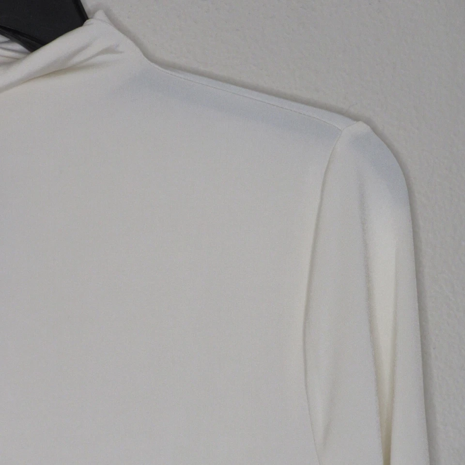 NWT Alfani Women's 3/4 Sleeve Mock Neck Pull Over Knit Top Antique White M B48 - Image 4 of 4