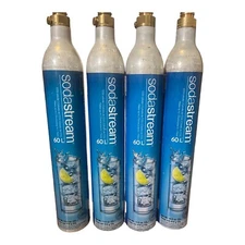 Lot of 4 SodaStream CO2 Cylinder Replacement Canisters Empty 60L 14.5 oz