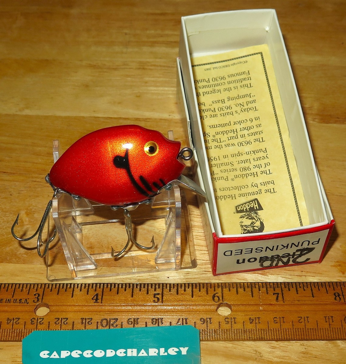 collecting heddon fishing lures Original HEDDON PUNKINSEED Seconds Lure Collector Series 9630 COPPER BLACK  GILL