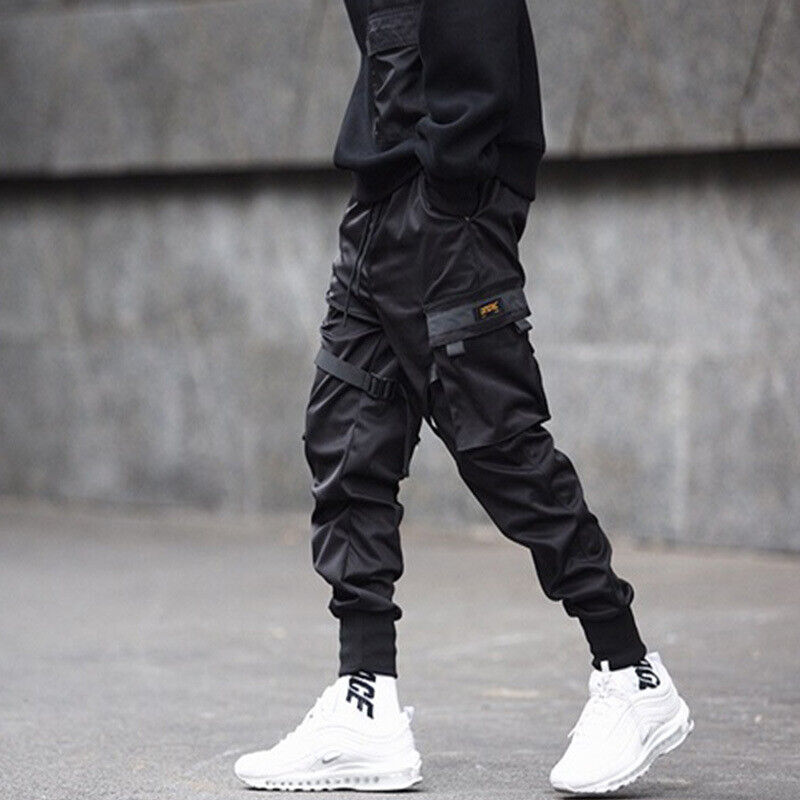 Men Sport Joggers Cargo Pants Urban Trousers Casual Streetwear Combat  Sweatpants