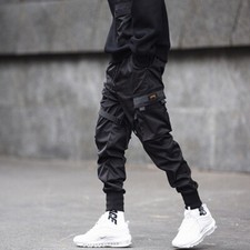 Casual Men Sport Joggers Cargo Pants Urban Trousers Streetwear Combat Sweatpants