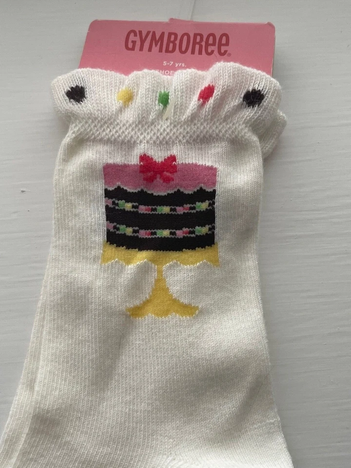 NUEVO CON ETIQUETAS Gymboree Niñas Té Para Dos Marfil Pastel Calcetines Talla 5-7 años EE. UU. Zapato 11-13 Foto 4 de 4