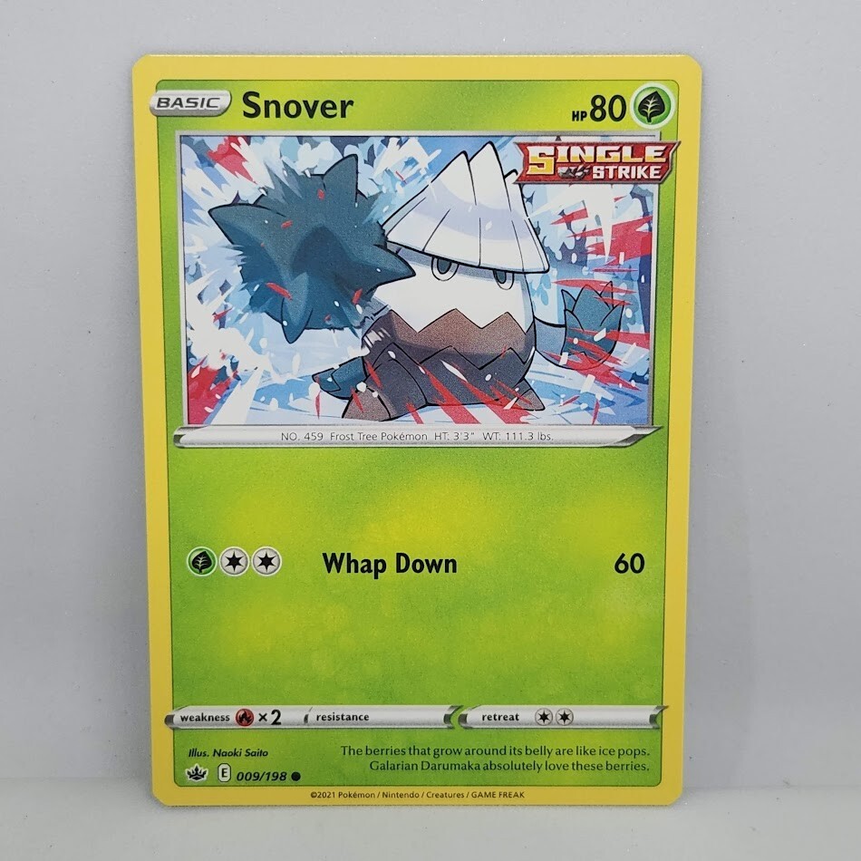 Pokemon Snover 9/198 Chilling Reign Common Basic Grass TCG Card