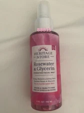 Heritage Store Rosewater & Glycerin Hydrating Facial Mist,4 fl oz NEW SEALED