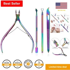 Long-lasting Cuticle Trimmer Set: Pusher, Scraper - Stainless Steel - Durable