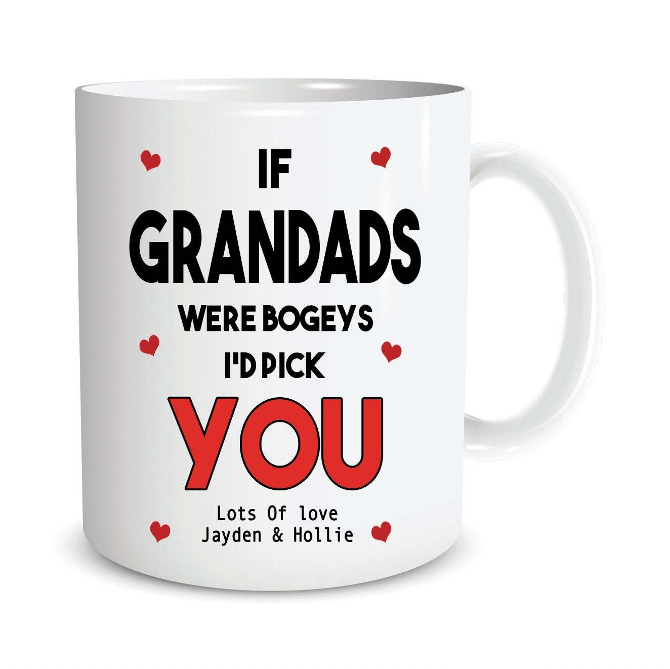 Personalised Funny Gift For Grandad Novelty Coffee Mug If Grandads Were Bogeys