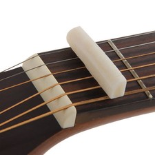 Fresh Buffalo Bone Bridge Saddle And Slotted Nut For 6 String Acoustic Guita ZS