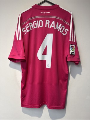 Original Real Madrid 2014/15 Away Fußball Trikot Adidas M #4 Ramos Authentic 