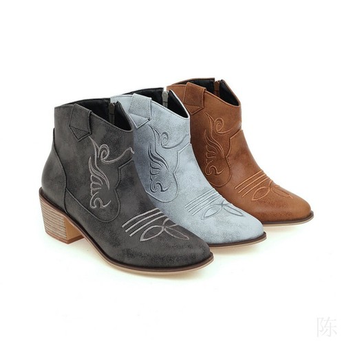 Cowgirl Cowboy Boots Ladies Chunky Heel 