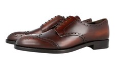 PRADA Leather Derby Brogue Dress Shoes - 2EA143 - Brown - NEW -  US 10.5 EU 43,5