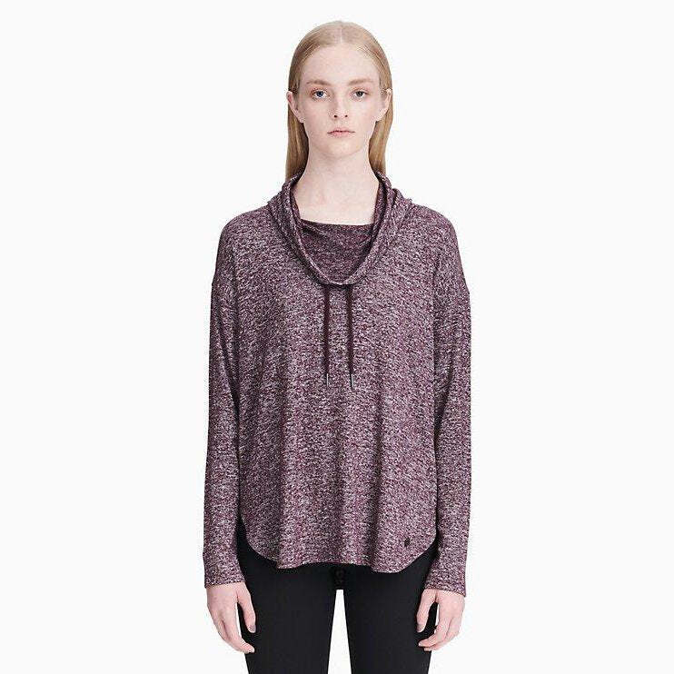 Calvin Klein Performance Marled Cowl-Neck Top Womens