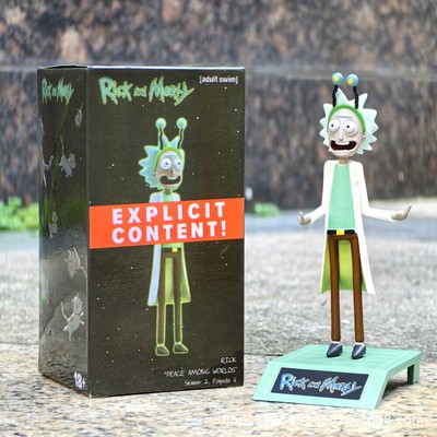 Anime Rick and Morty The Middle Finger of Rick and Morty Model Figure Statue Box