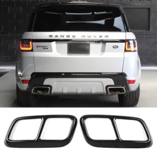 Black SVR Quad Exhaust Muffler Tips Trims For Range Rover Sport HST 2018-2022