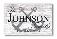 Custom Lake or Beach House Sign – Personalized Anchor Design with Family Name &