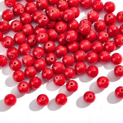 Über 100 Stück Rote Jade Perlen, 8mm Runde natürliche Mashan Jade Perlen Besc...
