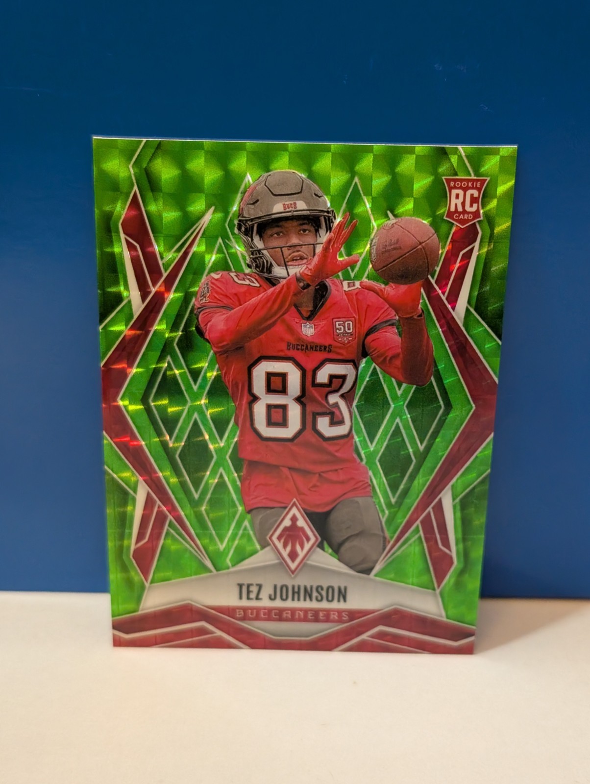Tez Johnson RC WR 2025 Panini Phoenix "Green Diamond" 281/285 #166 Tampa Bay...