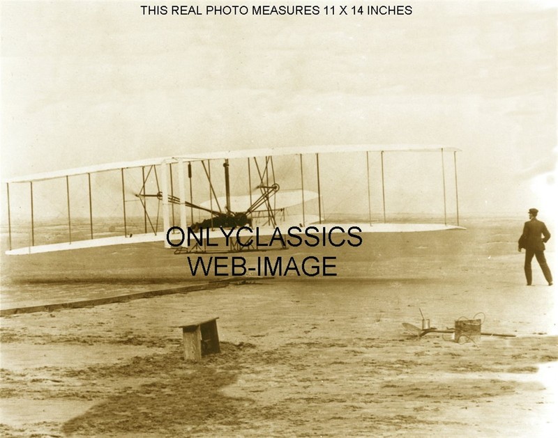 1903 Orville & Wilbur Wright Airplane Flight 11x14 Photo Aviation Kitty Hawk NC